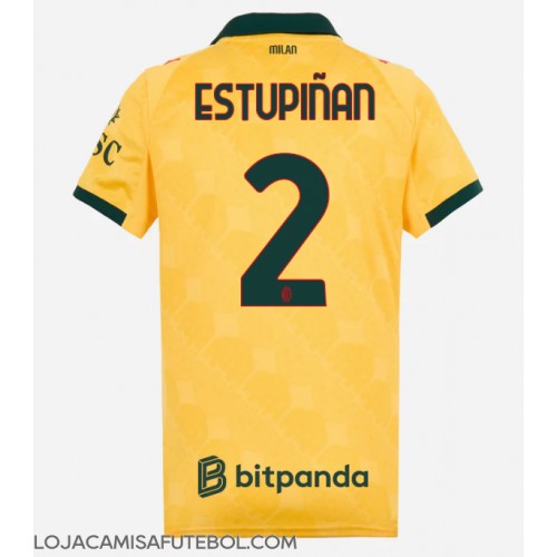 Camisa de Futebol AC Milan Pervis Estupinan #2 Equipamento Alternativo Mulheres 2025-26 Manga Curta Camisa de Futebol AC Milan Pervis Estupinan #2 Equipamento Alternativo Mulheres 2025-26 Manga Curta